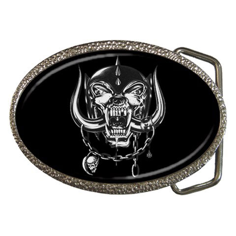 FREE Belt heavy metal rock Lemmy England War Pig skull MOTORHEAD logo BUCKLE 