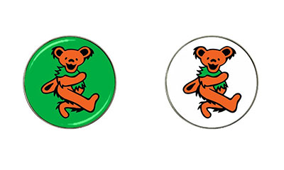 Golf Ball Markers : The Grateful Dead - Dancing Bears (Orange)