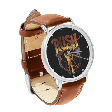 Brown Leather Silver Watch : Rush