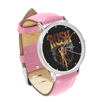 Pink Leather Silver Watch : Rush