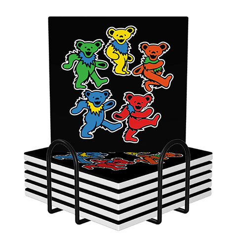 Square Ceramic Coasters : The Grateful Dead - Dancing Bears