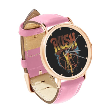 Pink Leather Rose Gold Watch : Rush