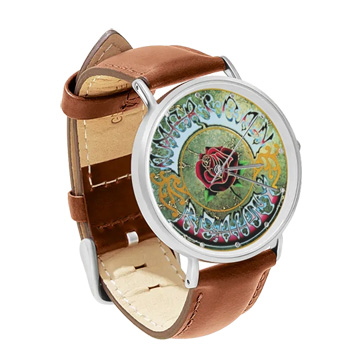 Brown Leather Silver Watch : Grateful Dead - American Beauty