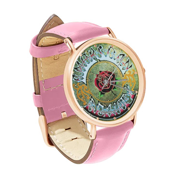 Pink Leather Rose Gold Watch : Grateful Dead - American Beauty
