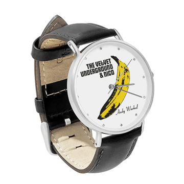 Black Leather Silver Watch : The Velvet Underground & Nico - Banana - Andy Warhol