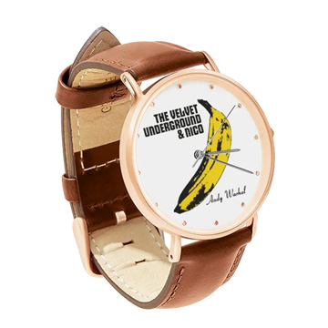 Brown Leather Rose Gold Watch : The Velvet Underground & Nico - Banana - Andy Warhol
