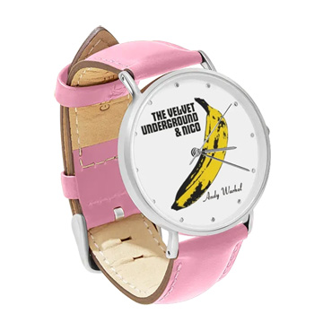 Pink Leather Silver Watch : The Velvet Underground & Nico - Banana - Andy Warhol