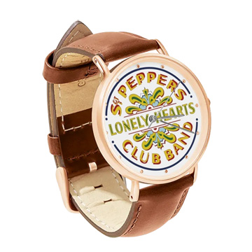 Brown Leather Rose Gold Watch : The Beatles - Sgt. Pepper's Lonely Hearts Club Band