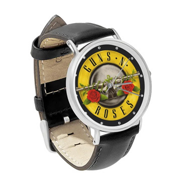 Black Leather Silver Watch : Guns N' Roses