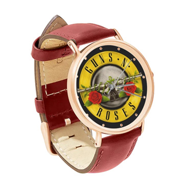 Red Leather Rose Gold Watch : Guns N' Roses