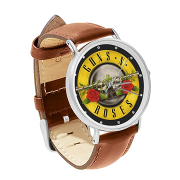 Brown Leather Silver Watch : Guns N' Roses