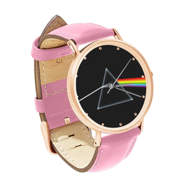 Pink Leather Rose Gold Watch : Pink Floyd - The Dark Side of the Moon
