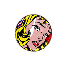 Golf Ball Marker: Girl with Hair Ribbon by Roy Lichtenstein