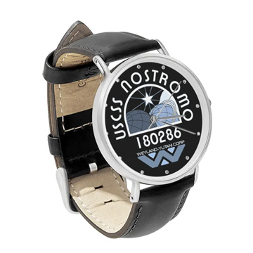 Black Leather Silver Watch : USCSS Nostromo (ALIEN Film)