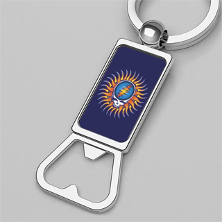 Bottle Opener Keychain : Grateful Dead - Steal Your Face - Flaming Sun