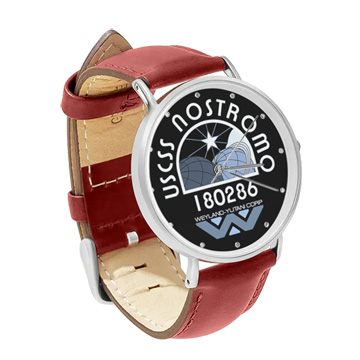 Red Leather Silver Watch : USCSS Nostromo (ALIEN Film)