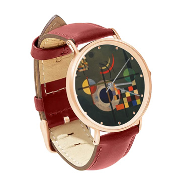 Red Leather Rose Gold Watch : Wassily Kandinsky - Gravitation