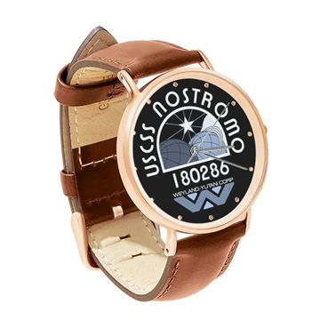 Brown Leather Rose Gold Watch : USCSS Nostromo (ALIEN Film)