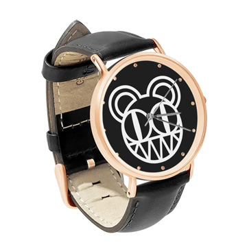 Black Leather Rose Gold Watch : Radiohead