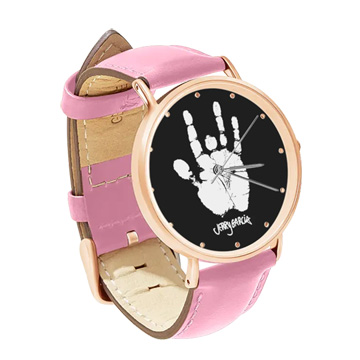 Pink Leather Rose Gold Watch : Jerry Garcia Handprint