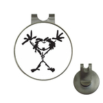 Golf Hat Clip with Ball Marker : Pearl Jam - Stickman (white-black)