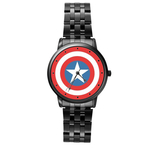 Casual Black-Tone Watch : Captain America Shield