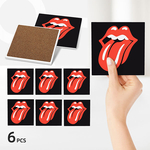 Square Ceramic Coasters : Rolling Stones - Tongue and Lips