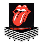 Square Ceramic Coasters : Rolling Stones - Tongue and Lips