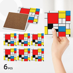 Square Ceramic Coasters : Piet Mondrian - Composition