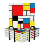 Square Ceramic Coasters : Piet Mondrian - Composition