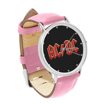 Watch : AC/DC (pink leather strap, silver case)