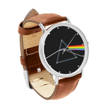 Watch : Pink Floyd - Dark Side of the Moon (brown leather strap, silver case)