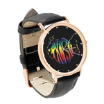 Watch : Phish (black leather strap, rose gold case)