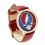 Watch : Grateful Dead - Steal Your Face (red leather strap, rose gold case)