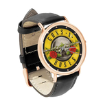 Watch : Guns N' Roses (black leather strap, rose gold case)
