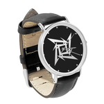 Watch : Metallica (black leather strap, silver case)