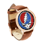 Watch : Grateful Dead - Steal Your Face (brown leather strap, rose gold case)