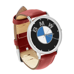 Watch : BMW (red leather strap, silver case)