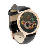Watch : Wassily Kandinsky - Gravitation (black leather strap, rose gold case)
