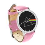 Watch : Pink Floyd - Dark Side of the Moon (pink leather strap, silver case)