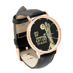 Watch : Led Zeppelin 4 Symbols - Hermit (black leather strap, rose gold case)