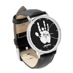 Watch : Jerry Garcia Handprint (black leather strap, silver case)
