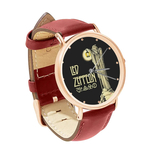 Watch : Led Zeppelin 4 Symbols - Hermit (red leather strap, rose gold case)