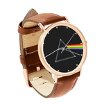 Watch : Pink Floyd - Dark Side of the Moon (brown leather strap, rose gold case)