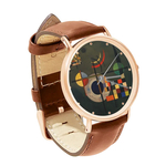 Watch : Wassily Kandinsky - Gravitation (brown leather strap, rose gold case)