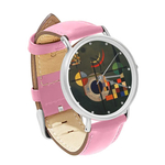 Watch : Wassily Kandinsky - Gravitation (pink leather strap, silver case)