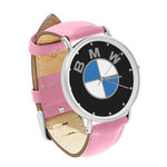 Watch : BMW (pink leather strap, silver case)
