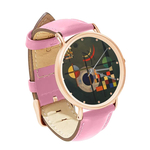 Watch : Wassily Kandinsky - Gravitation (pink leather strap, rose gold case)