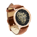 Watch : Allman Brothers Band (brown leather strap, rose gold case)