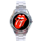 Chrome Dial Watch : Rolling Stones - Tongue & Lips
